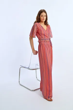 Molly Bracken Knitted Wide-Leg Pants  Multicolor Boho Vibes