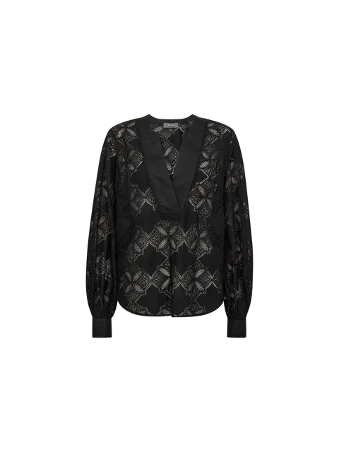Mos Mosh Yen Black Lace Blouse