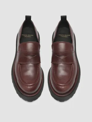Officine creative burgundy leather loafers