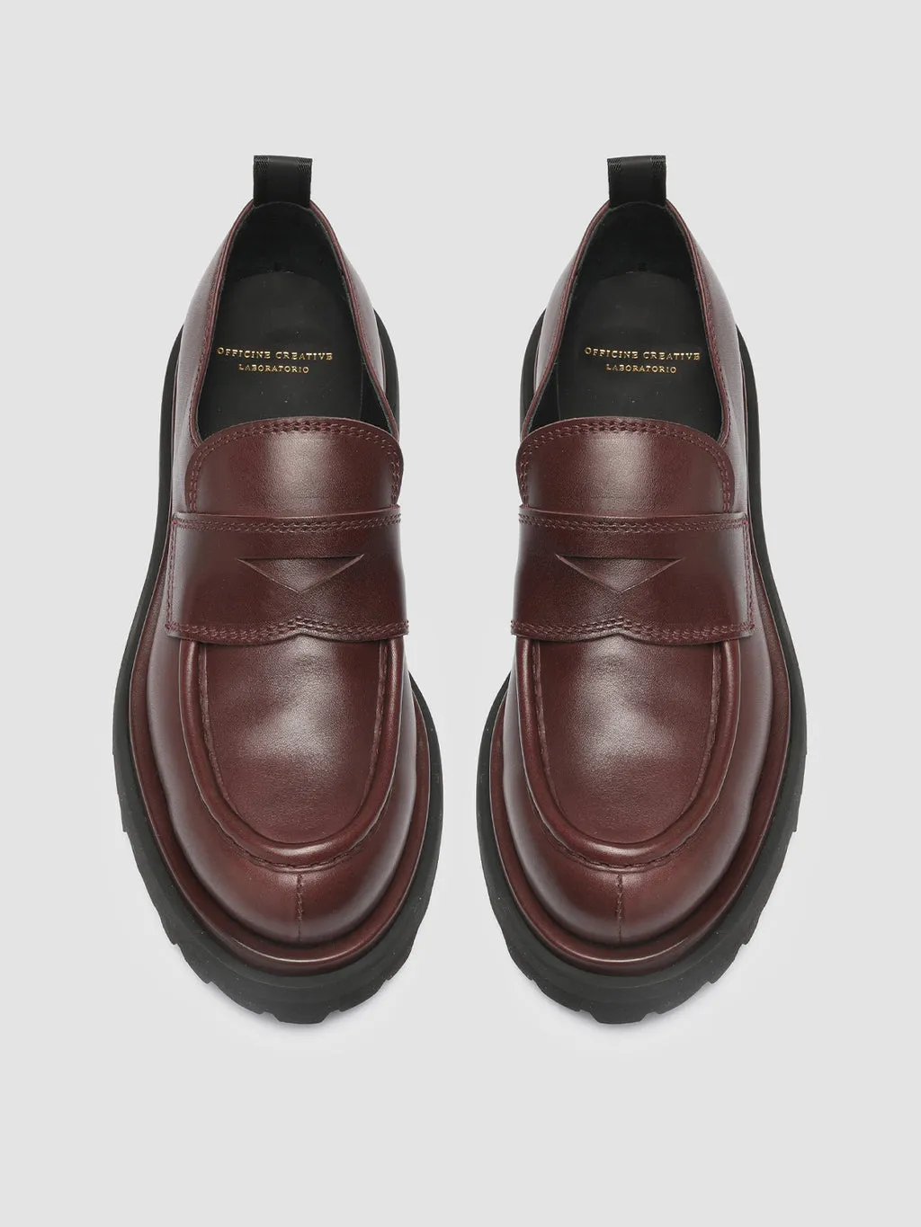 Officine creative burgundy leather loafers