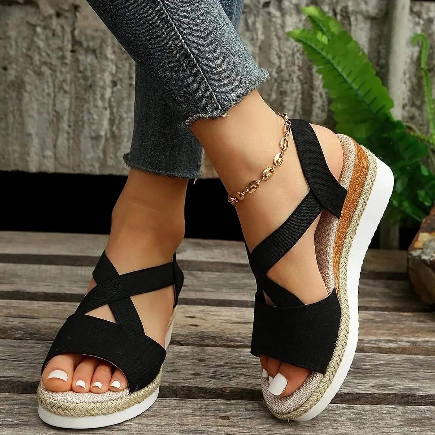 Orthopedic Platform Wedge Sandals for Women Summer Dressy Flat Open Toe Slip on Sandals Outdoor Shoes