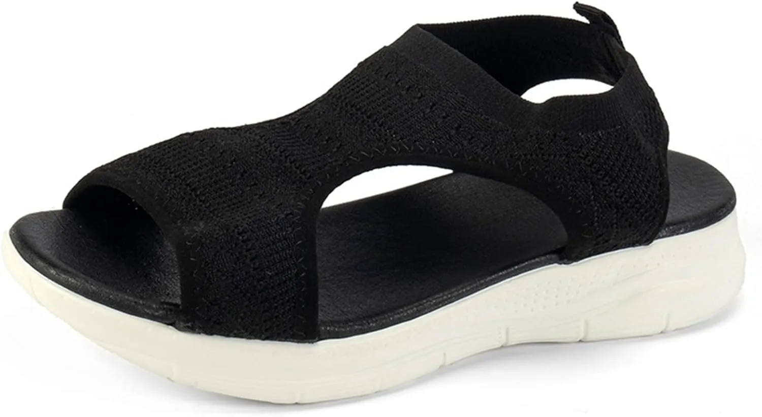 Orthopedic Wedge Sandals for Women with Arch Support 2025 Summer Elastic Mesh Open Toe Solid Patriotic Sandals for Women Comfortable Summer Outdoor Fashionable Slippers