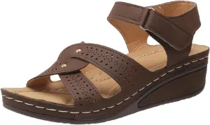 Orthotic Sandals for Women Summer Breathable Open Toe Non-Slip Casual Wedge Sandal Vintage Roman Shoes