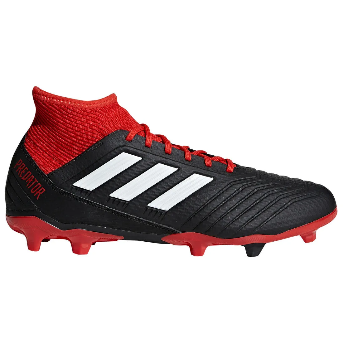 Predator 3 FG Adult Football Boots - Black/Red