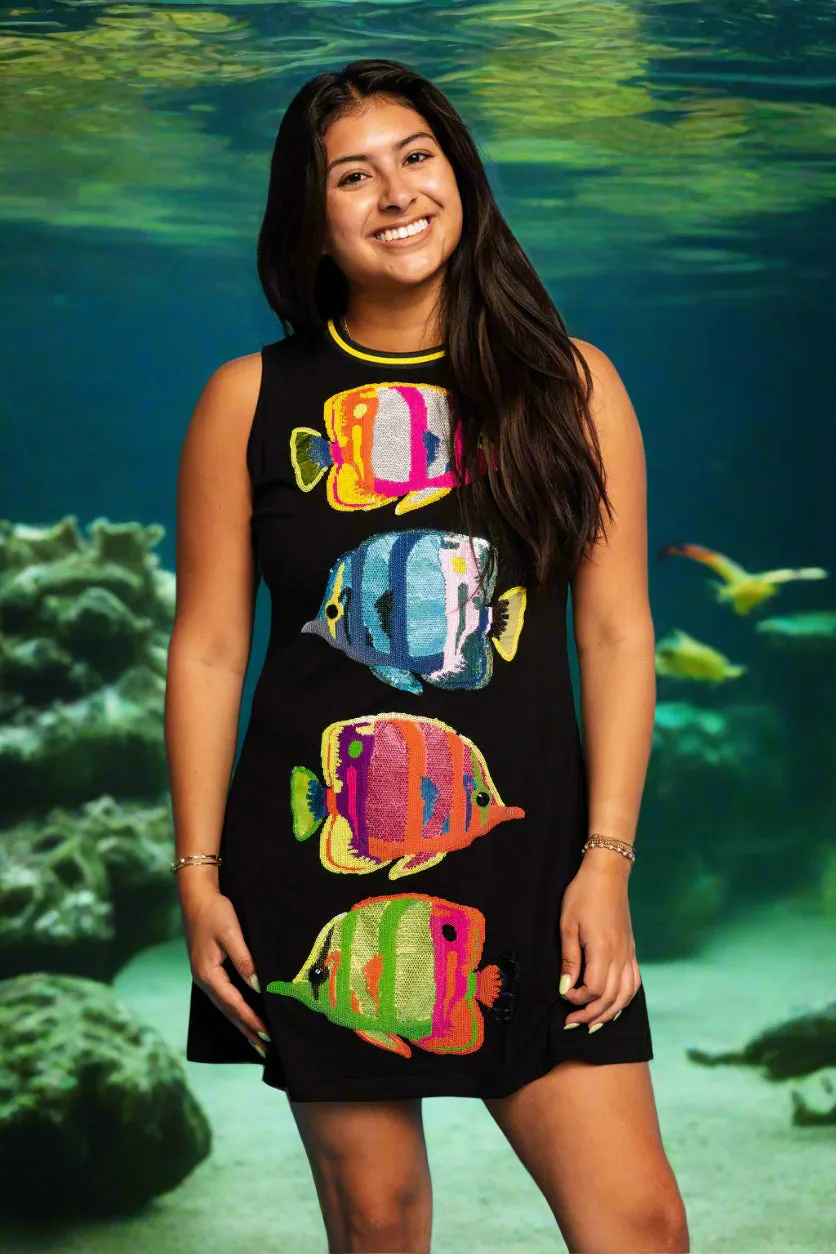 Queen of Sparkles Black Multi Fish Tank Dress