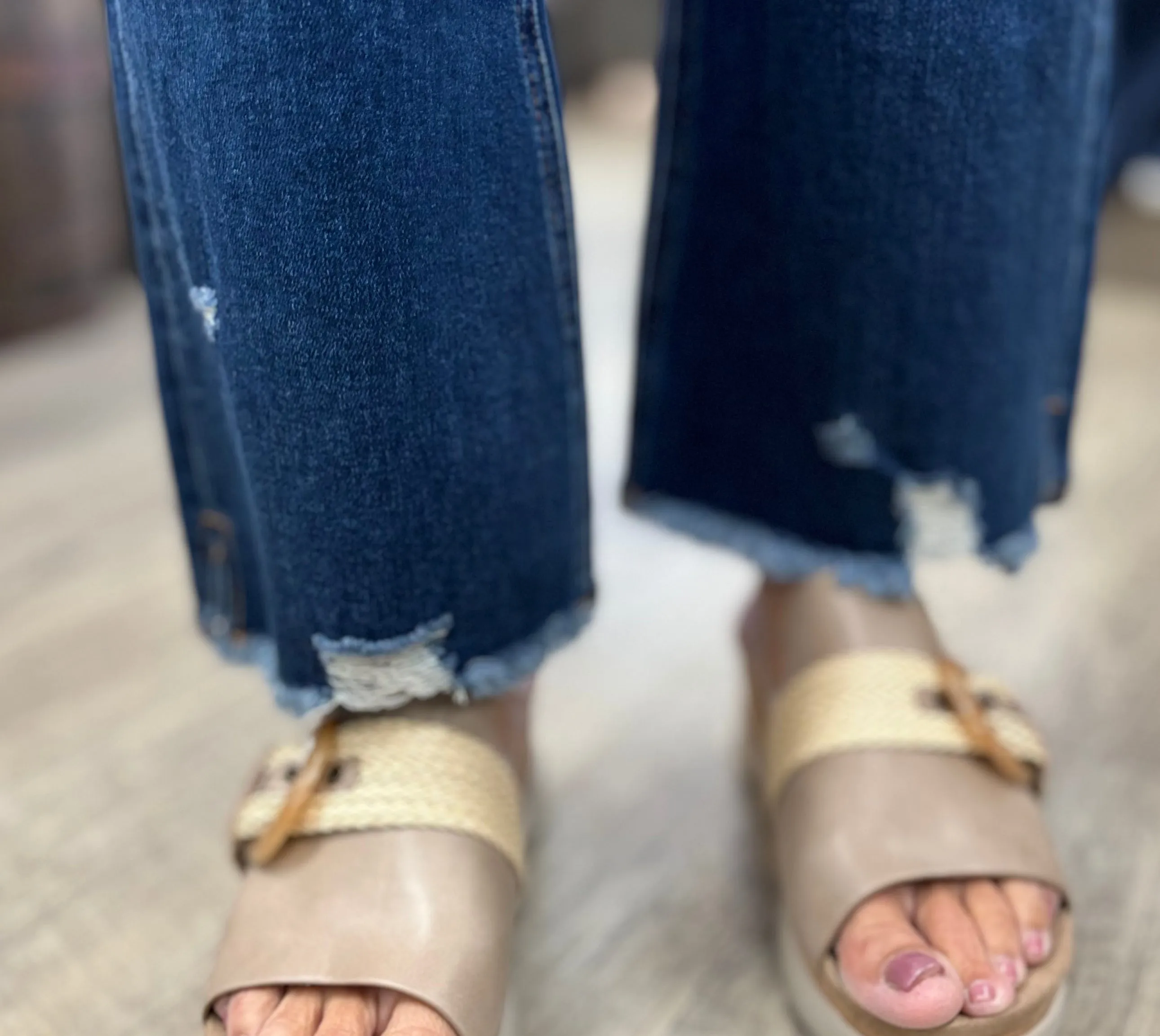 Risen Double Take Crop Flare Jeans