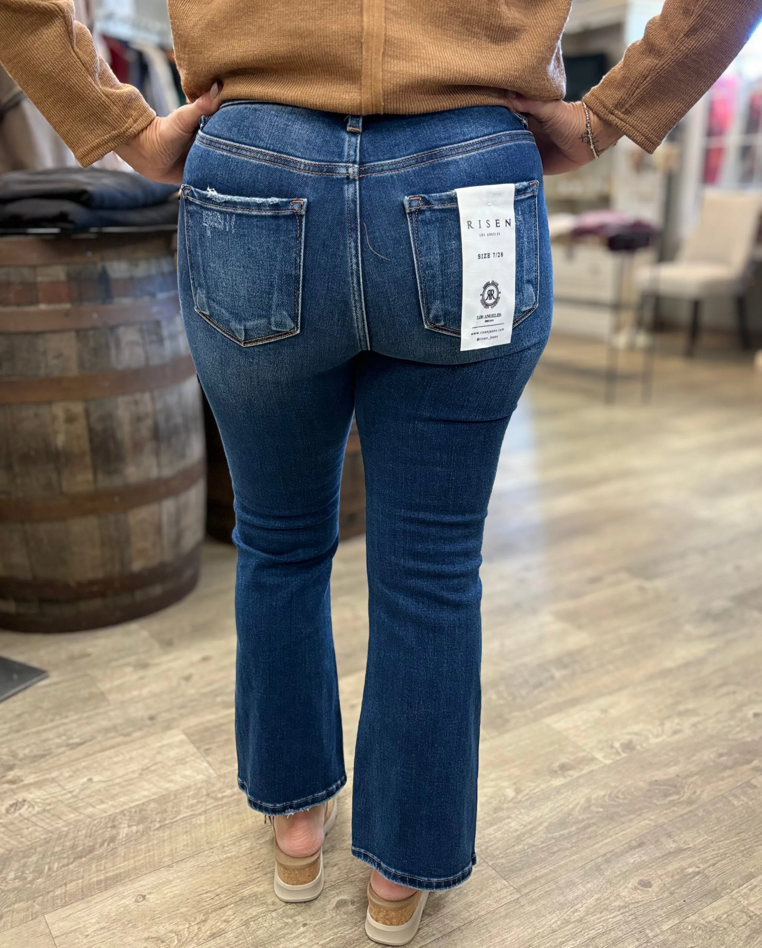 Risen Double Take Crop Flare Jeans
