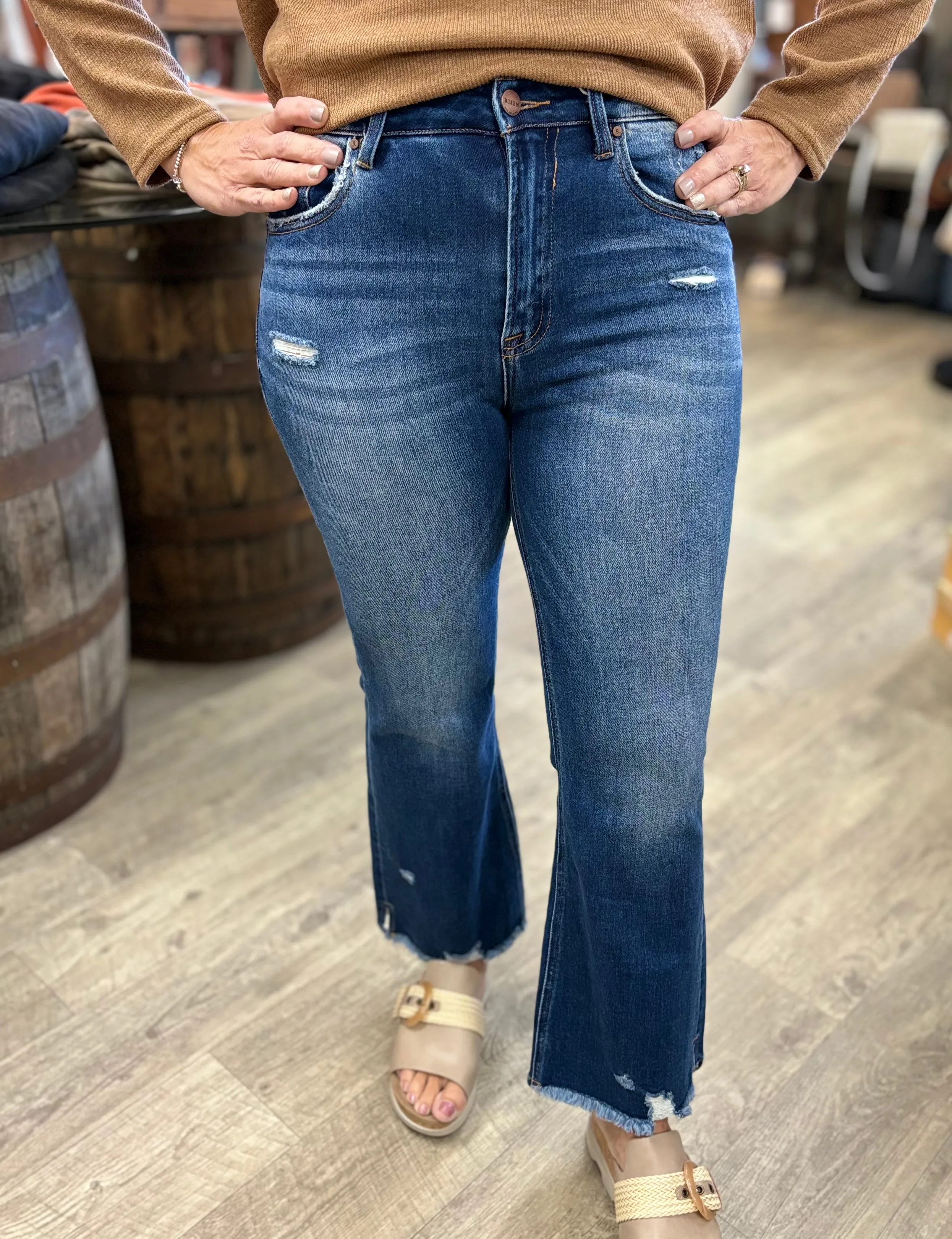 Risen Double Take Crop Flare Jeans
