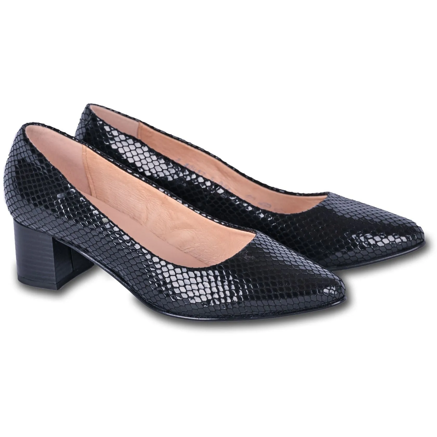 ROSINA glossy women black heel pump shoes