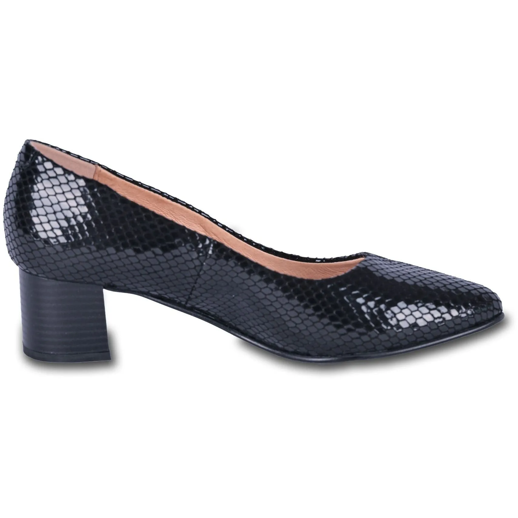 ROSINA glossy women black heel pump shoes