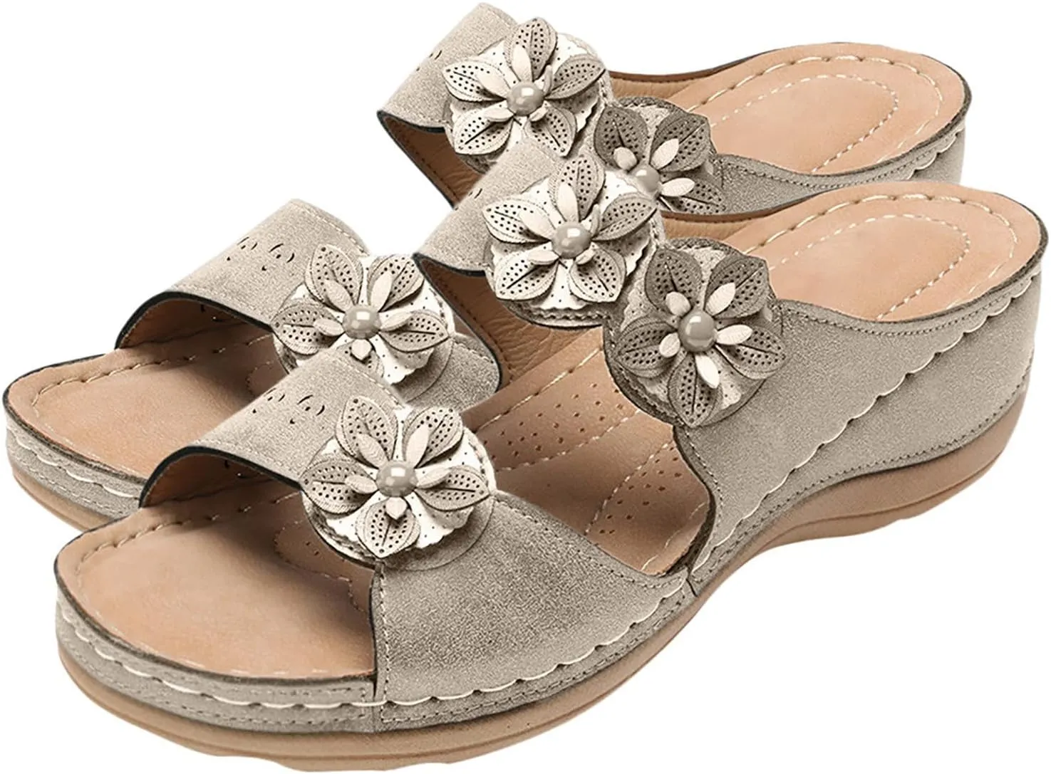 Sandals for Women Casual, Women Premium Orthopedic Open Toe Sandals Retro Anti-Slip Summer Casual Sandals