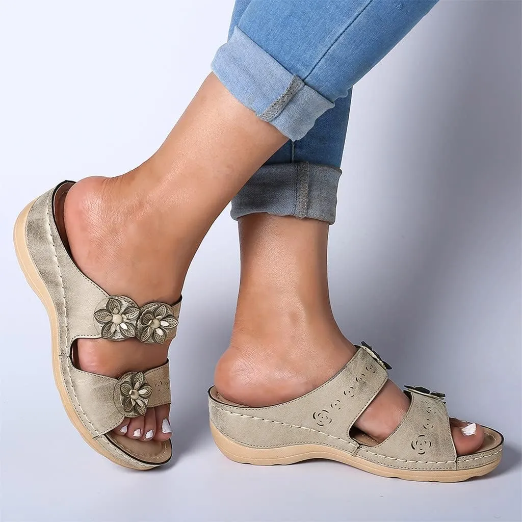 Sandals for Women Casual, Women Premium Orthopedic Open Toe Sandals Retro Anti-Slip Summer Casual Sandals