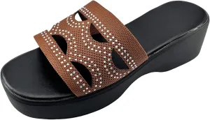 Sandals for Women Platform Wedge Sandals Summer Beach Slip On Open Toe High Heel Sandal Sparkly Bling Shoes 2025