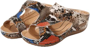 Sandals Women Comfortable Dressy Wedge Sandals Fashion Orthotic Slides Lightweight Athletic Slip On Orthopedic Slippers