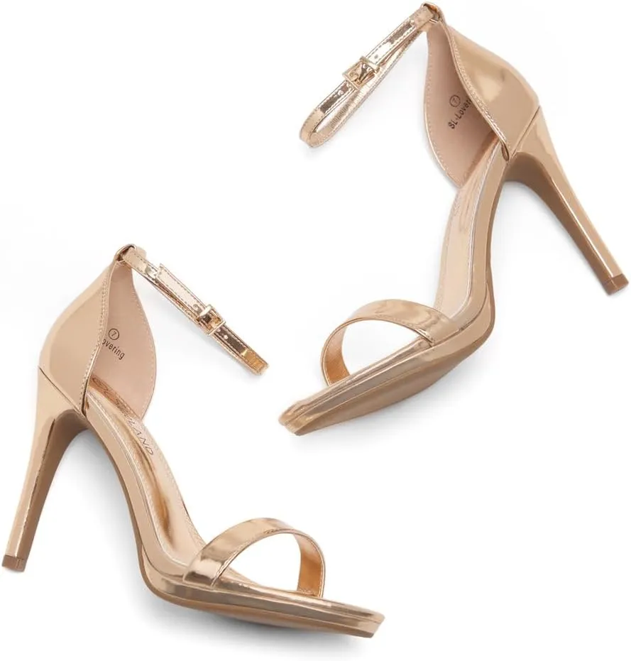 Shoe Land Women??s High Heels ?C Open Toe Stiletto Heels with Adjustable Ankle Strap | Dressy Sexy Strappy Heeled Sandals for Wedding, Prom, Party & Evening Wear