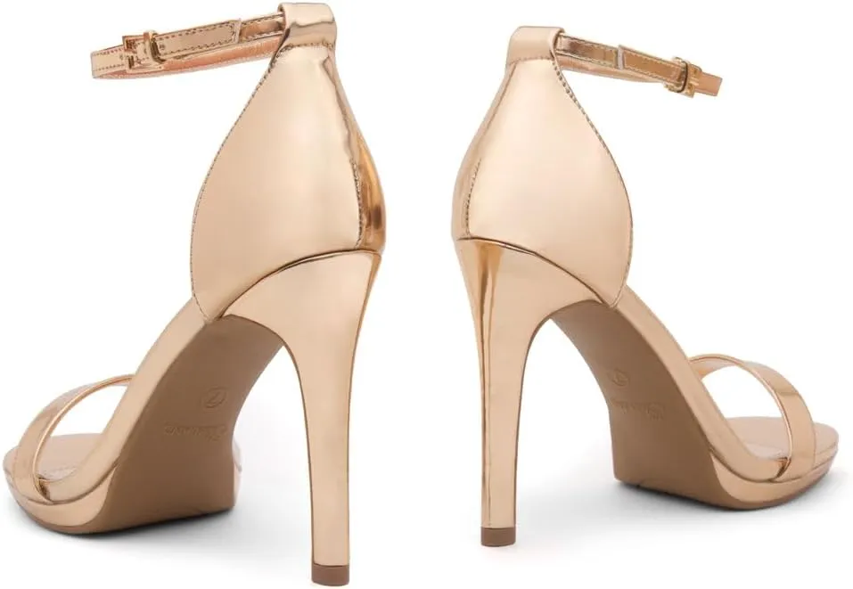 Shoe Land Women??s High Heels ?C Open Toe Stiletto Heels with Adjustable Ankle Strap | Dressy Sexy Strappy Heeled Sandals for Wedding, Prom, Party & Evening Wear