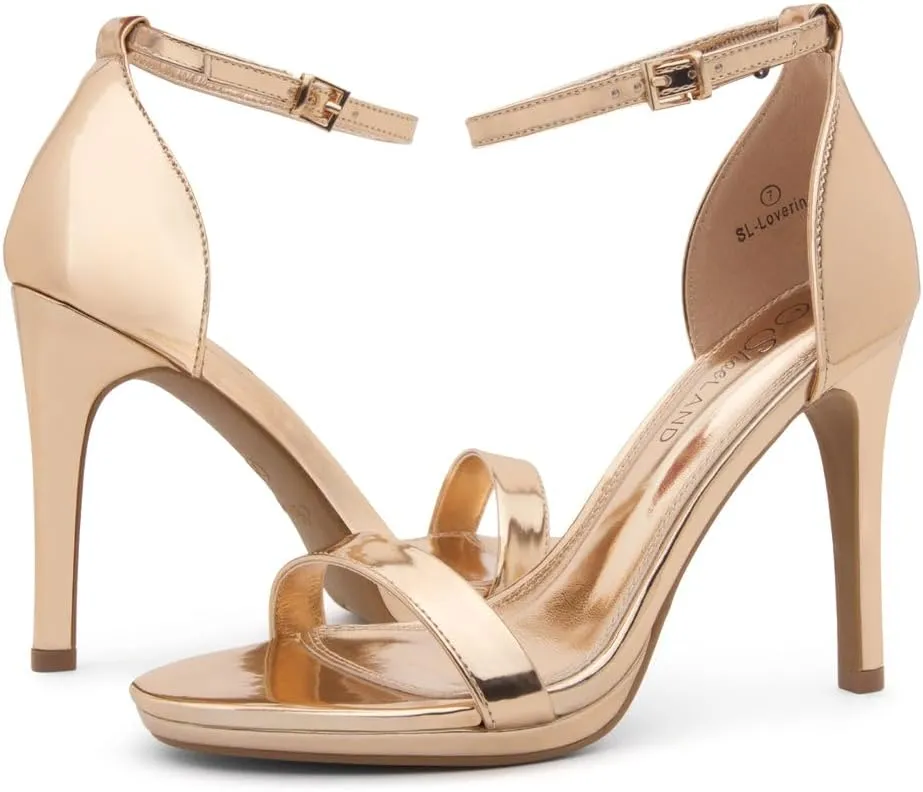 Shoe Land Women??s High Heels ?C Open Toe Stiletto Heels with Adjustable Ankle Strap | Dressy Sexy Strappy Heeled Sandals for Wedding, Prom, Party & Evening Wear