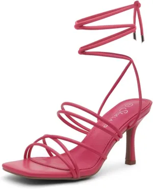 Shoe Land Women's Strappy Heels ?C Square Open Toe Lace-Up Heeled Sandals with Adjustable Ankle Wrap, Comfy 3-Inch Stiletto Dressy Evening High Heels for Wedding & Party