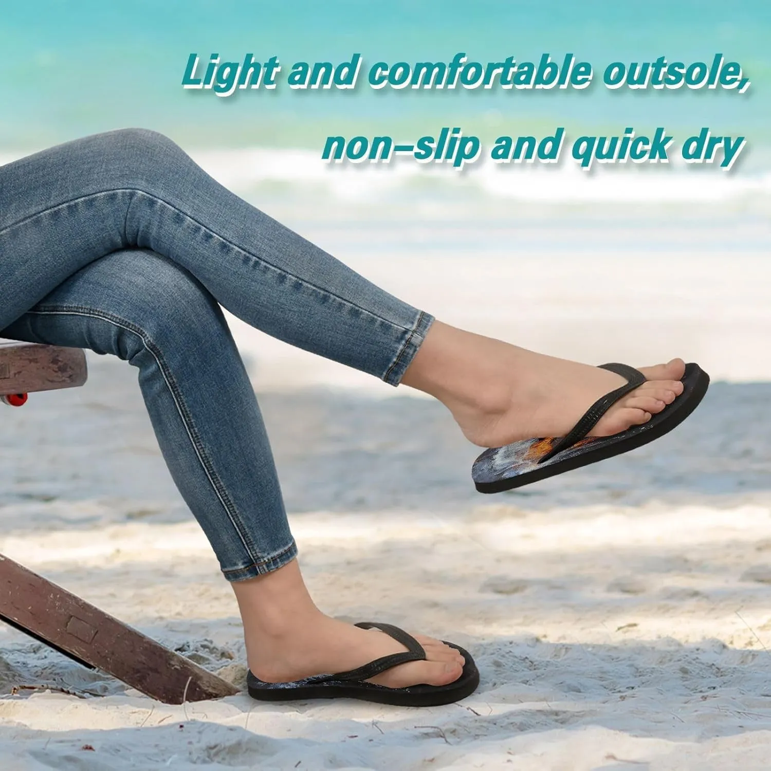 Soccer Ball Black Flip Flops Beach Shower Thong Sandals Rubber Non Slip Summer Slippers Shoes for Walking Men Women