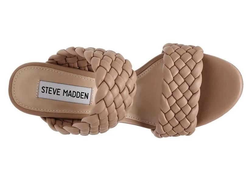 Steve Madden Tielo Woven Fashion Texture Straps Slide Stacked Heeled Sandals
