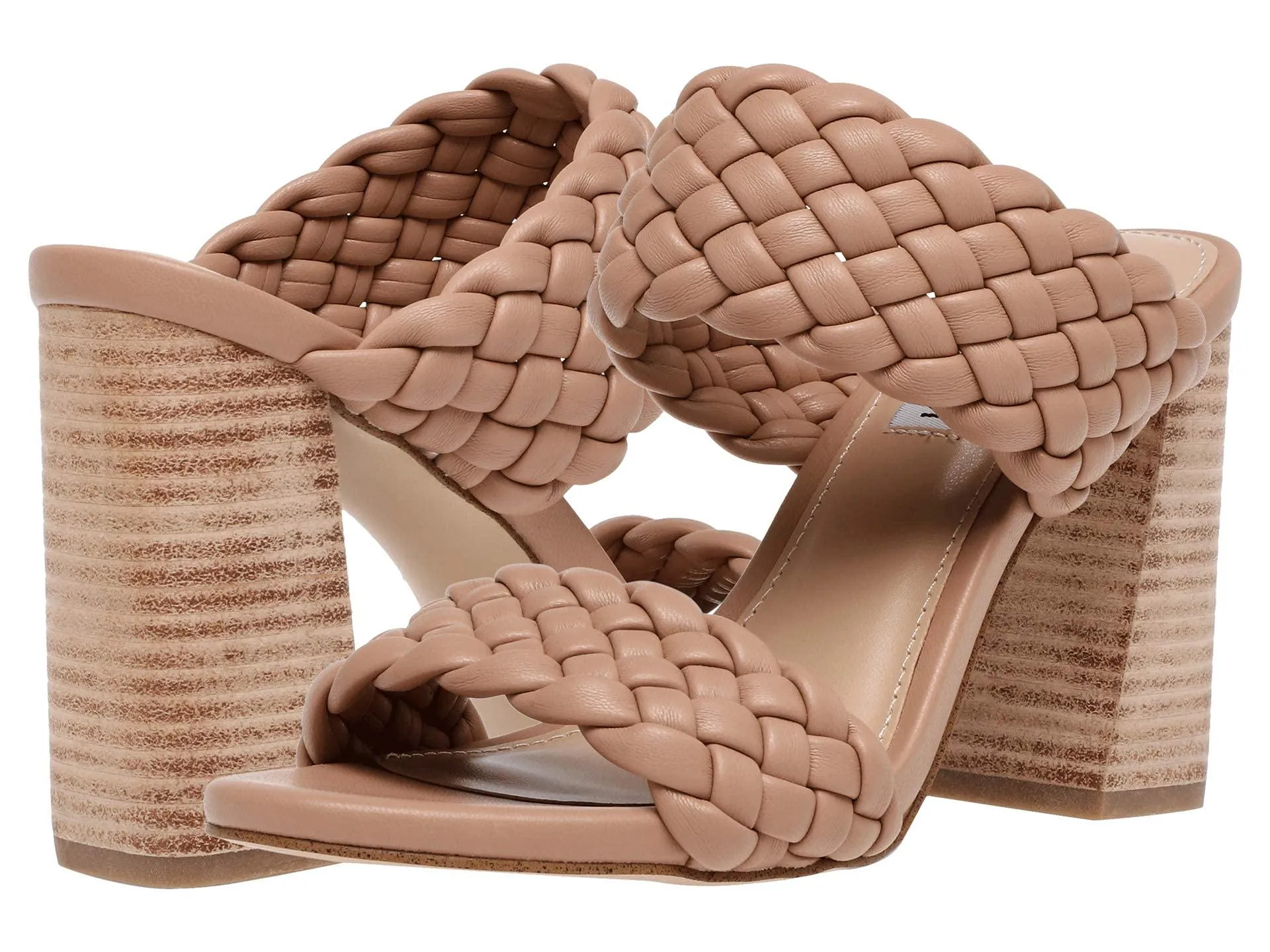 Steve Madden Tielo Woven Fashion Texture Straps Slide Stacked Heeled Sandals