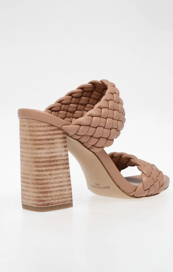 Steve Madden Tielo Woven Fashion Texture Straps Slide Stacked Heeled Sandals