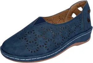 Summer Hollow Out Sandals for Women Casual Retro Flat Shoes Closed Toe Breathable Slip-On Beach Sandal
