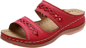 Summer Sandals for Women 2025 Boho Open Toe Slip On Slides Summer Casual Comfortable Beach Orthopedic Sandals
