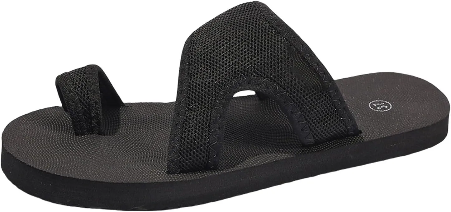 Summer Sandals for Women Fashion Comfortable Beach Breathable Hollow Mesh Slide Slip On Ring Toe Orthopedic Sandals