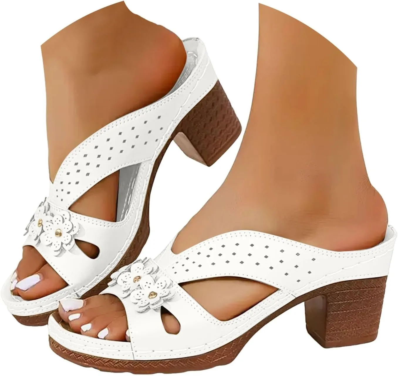 Summer Sandals for Women Summer 2025 Women's Orthopedic Dressy Chunky Heel Sandal Arch Support Slip-On Open Toe Heeled Flip Flops Bridal Party Wedding Shoes Casual Wedge Thong Sandals