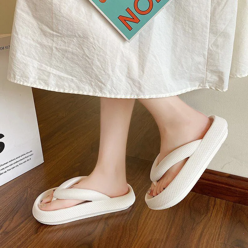 Thick Beach Thongs Flip-Flops Chunky Summer Shoes 4.5cm Cloud-Soft