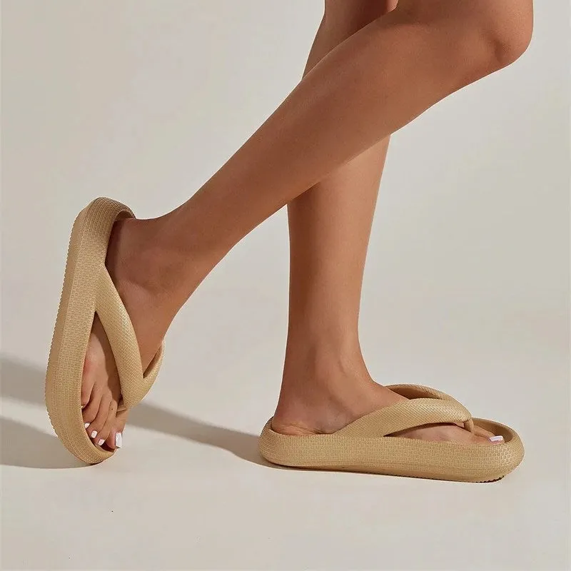 Thick Beach Thongs Flip-Flops Chunky Summer Shoes 4.5cm Cloud-Soft