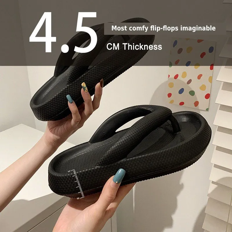Thick Beach Thongs Flip-Flops Chunky Summer Shoes 4.5cm Cloud-Soft