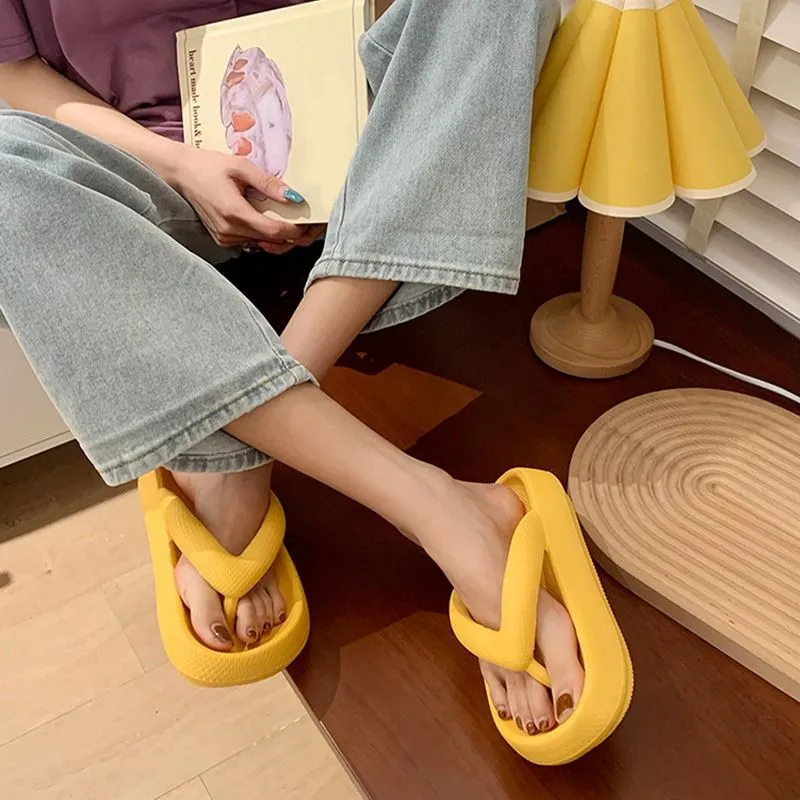 Thick Beach Thongs Flip-Flops Chunky Summer Shoes 4.5cm Cloud-Soft