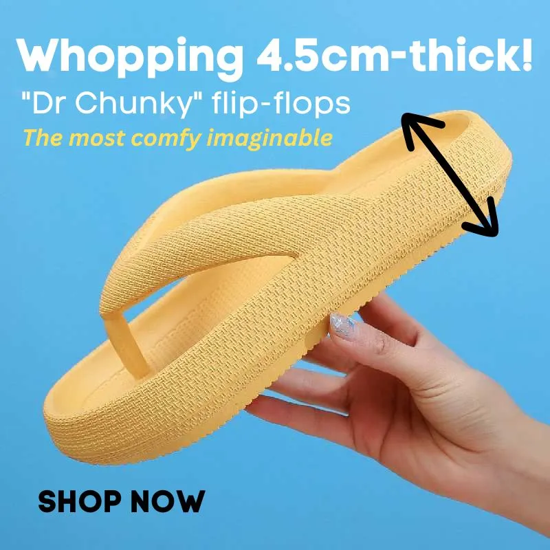 Thick Beach Thongs Flip-Flops Chunky Summer Shoes 4.5cm Cloud-Soft