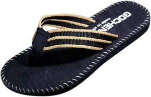 Thong Sandals Mens Flip Flops Soft Footbed Slippers for Beach Lightweight Thick Indoor Outdoor Open Toe