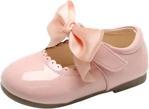 Toddler Girls Patent Bow Mary Jane Ballet Flats Flower Girl Dress Shoes Wedding Party School Shoes Baby Church Shoes