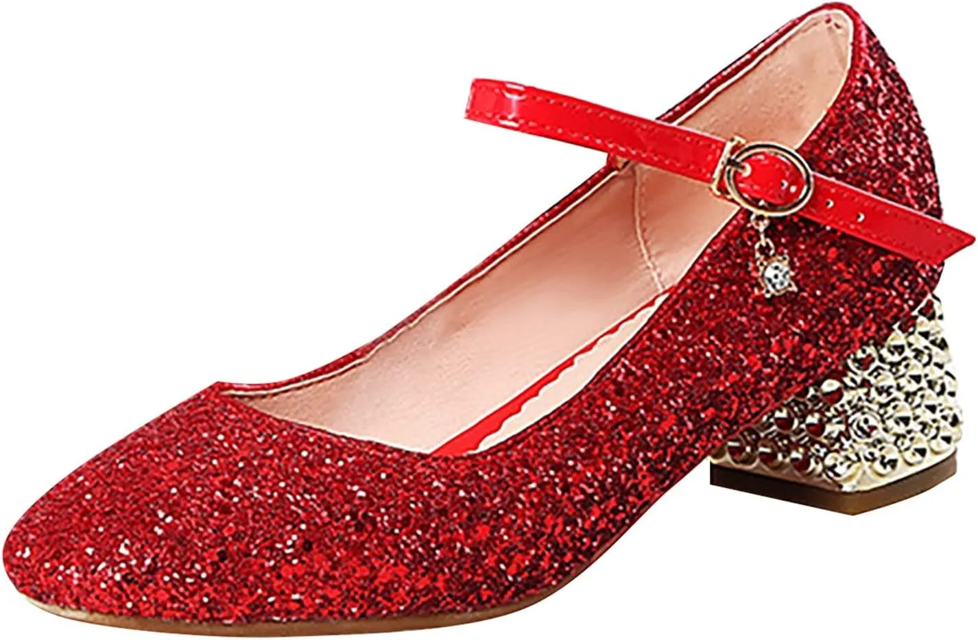 Toddler Girls Shoes High Heel Girls Dress Shoes Sparkle Mary Jane Flower Girls Wedding Birthday Party Prom