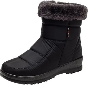 Waterproof Winter Boots Women Wide Width Winter Snow Boots for Women Size 12 Fur Lined Mid Calf Winter Boots Women Womens Rubber Boots Waterproof Size 11 Botas Termicas Para Mujer Con Casquillo