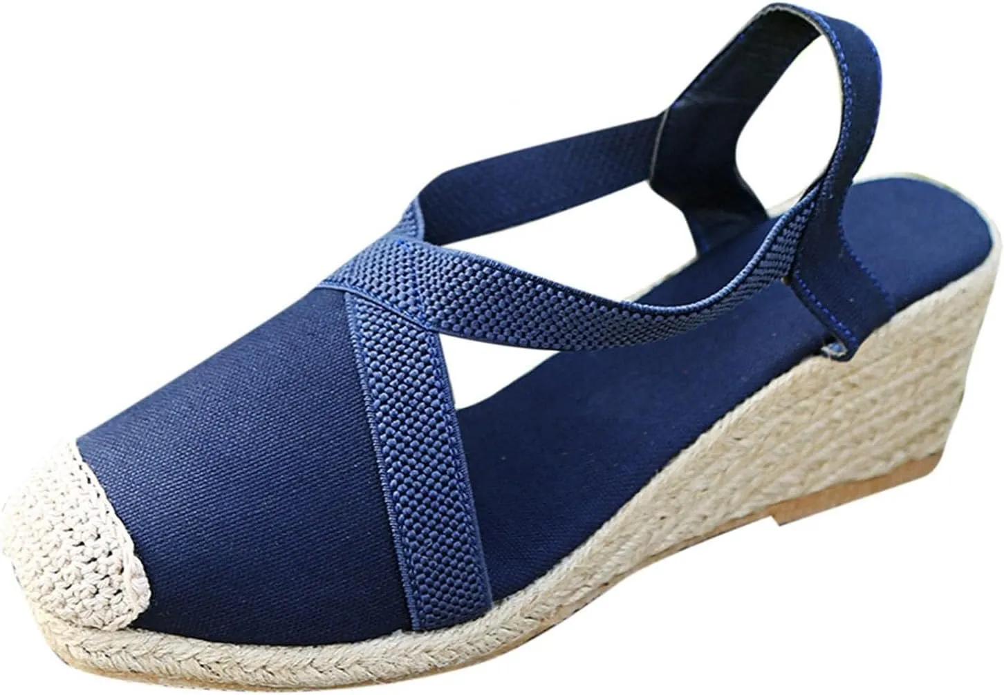 Wedge Platform Espadrille Ballet Flats For Women 2025 Ladies Fashion Casual Closed Toe Cross Ankle Strap Slingback Chunky High Heels Dress Sandals,Wedge Slip On Loafers Autumn Summer Walking Shoes,