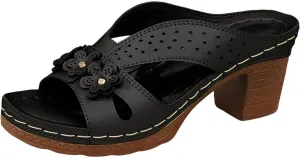 Wedge Sandals for Women 2025 Summer Wedge Flower Beach Sandals Women's Slippers