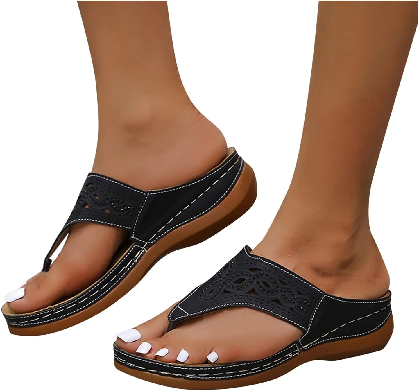 Wedge Sandals for Women Summer Dressy Orthopedic Sandals 2024 Open Toe Platform Sandals Casual Comfortable Flat Shoes