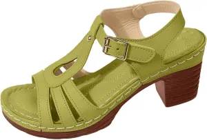 Wedges Sandals for Women Dressy 2025 Open Toe Chunky Heeled Slip on Summer Beach Comfortable Summer Fishmouth Thick Heel Buckle with High-Heeled Sandals Outdoor Shoes