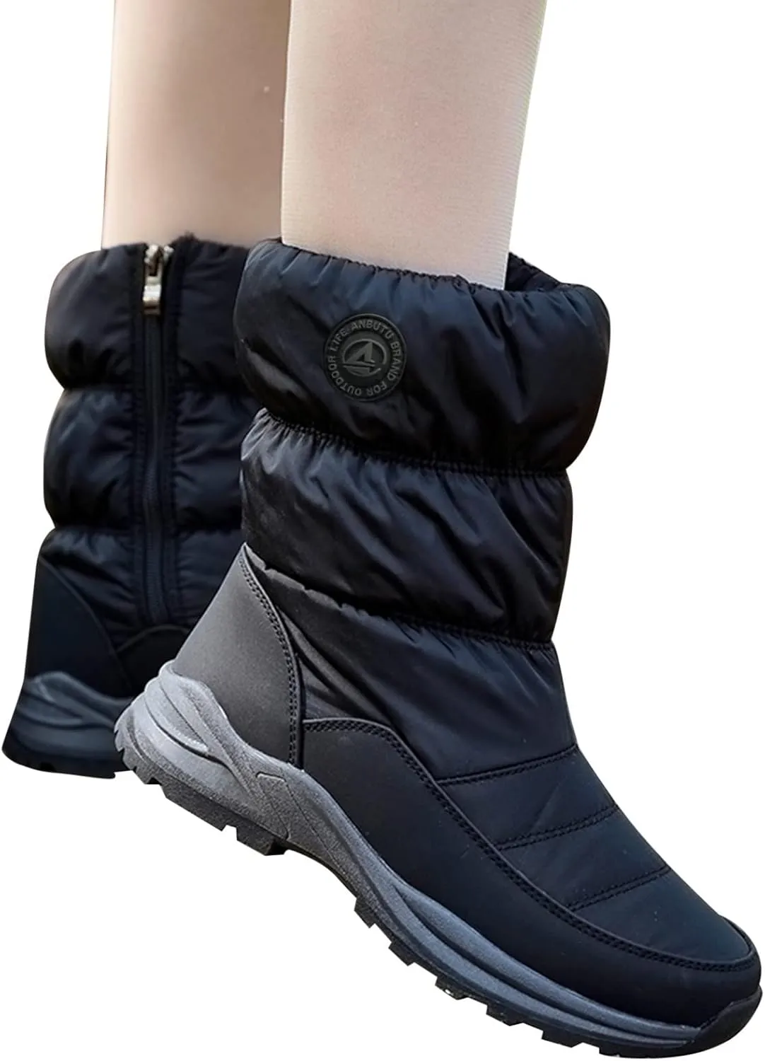Winter Boots for Women Cute Women's Waterproof Boots Wide Width Ankle Snow Boots Womens Size 9 Womens Snow Shoes Waterproof Botas Para Invierno Mujer De Tacon
