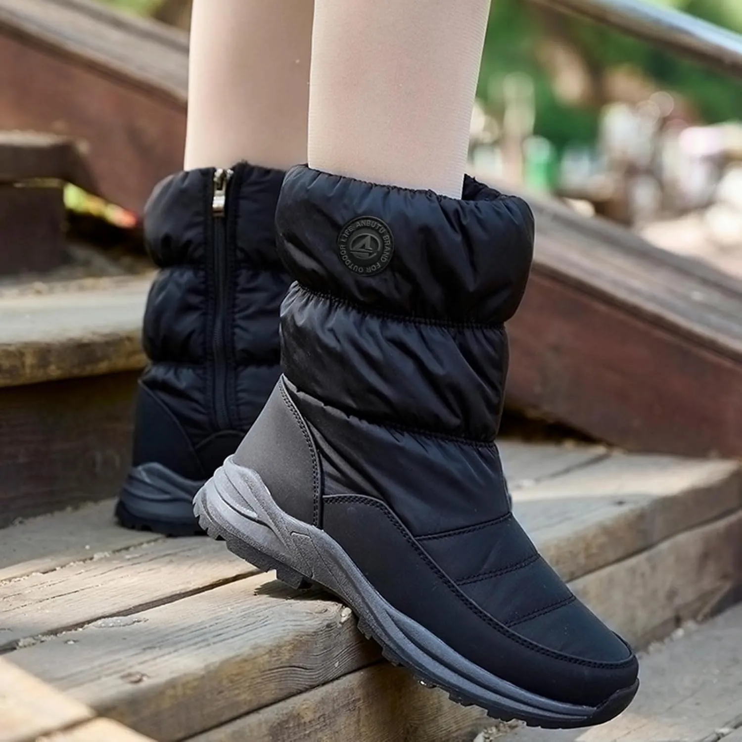 Winter Boots for Women Cute Women's Waterproof Boots Wide Width Ankle Snow Boots Womens Size 9 Womens Snow Shoes Waterproof Botas Para Invierno Mujer De Tacon