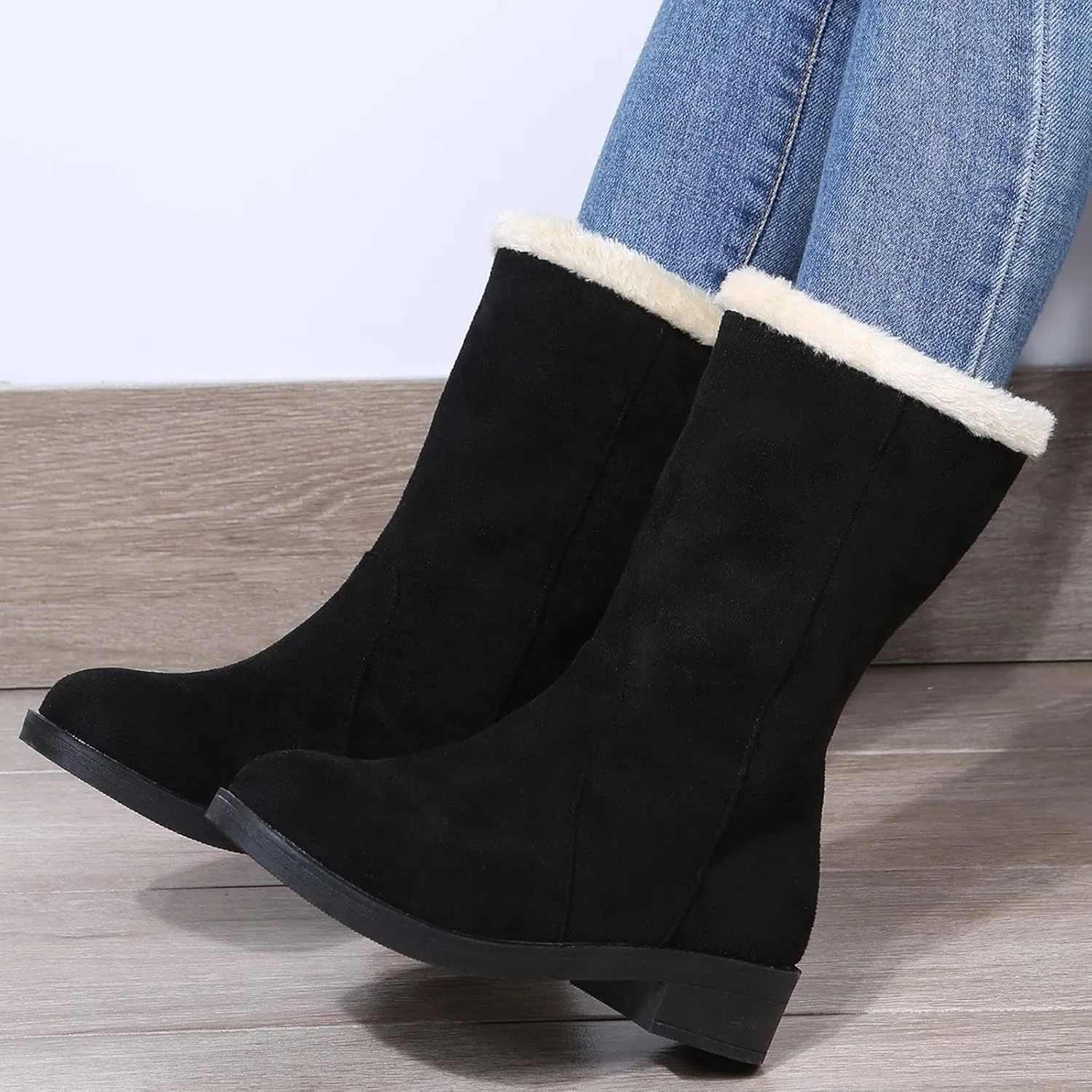 Winter Snow Boots for Women Zipper Orthopedic Snow Boots for Women Size 7 Waterproof Snow Boots Womens 11w Winter Women Boots Slip on Botas Invierno Para Mujer