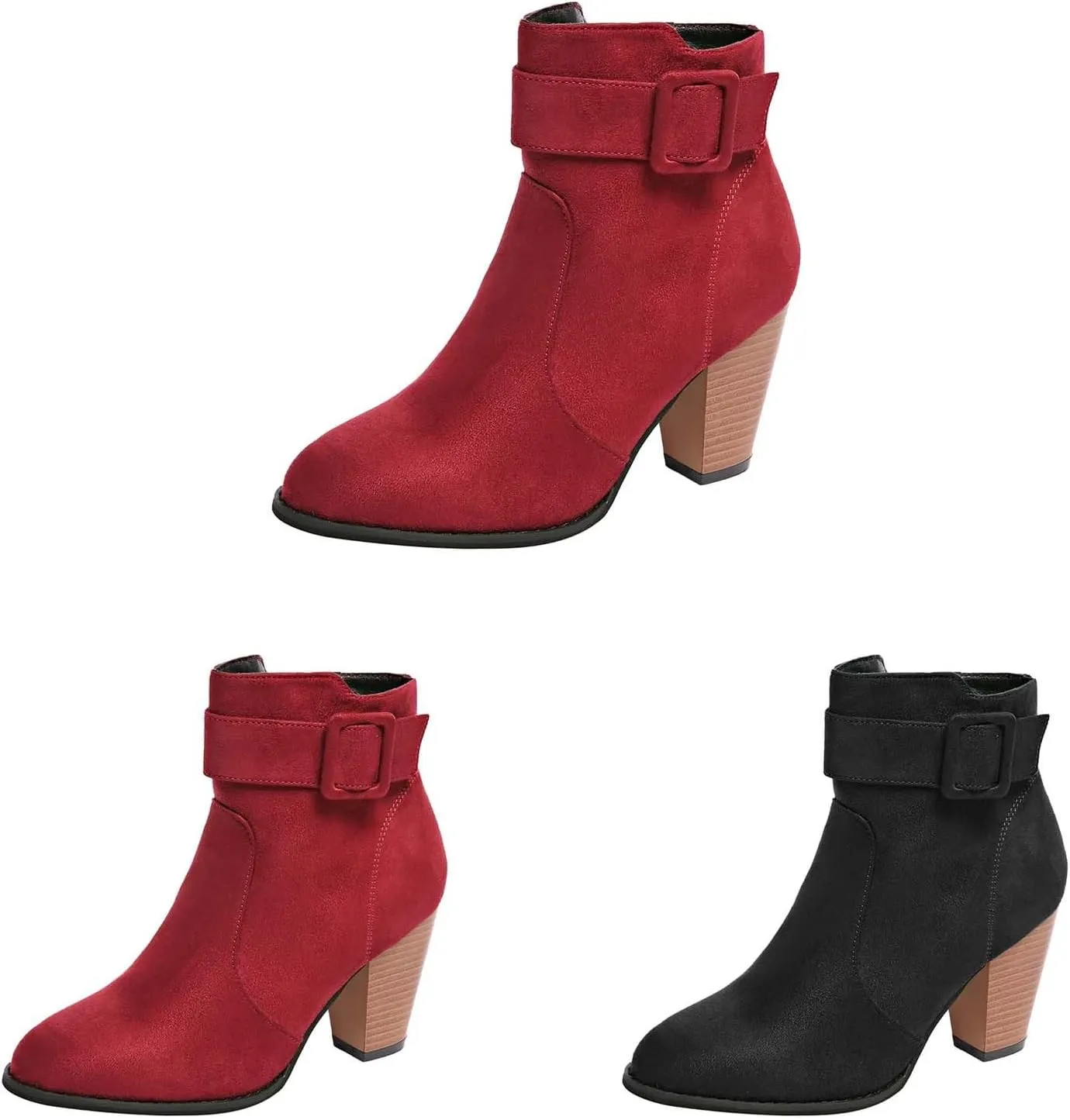 Womens Ankle Boots Bootie Heels for Women High Heel Boots for Women Womens Dressy Dress Ankle Boots Wide Width for Women Low Heel Lace Up Brown Ankle Boots for Women Low Heel Buckle