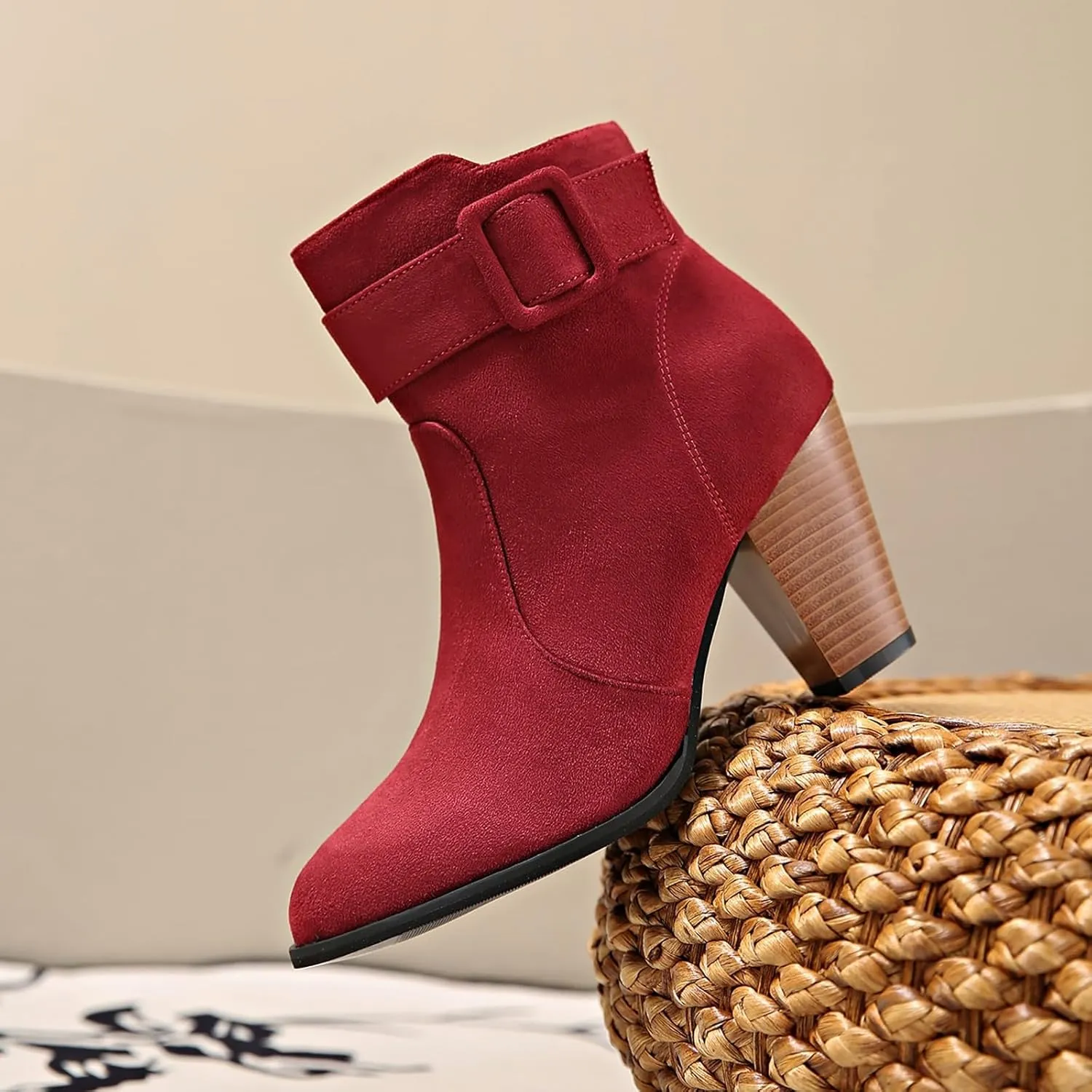 Womens Ankle Boots Bootie Heels for Women High Heel Boots for Women Womens Dressy Dress Ankle Boots Wide Width for Women Low Heel Lace Up Brown Ankle Boots for Women Low Heel Buckle