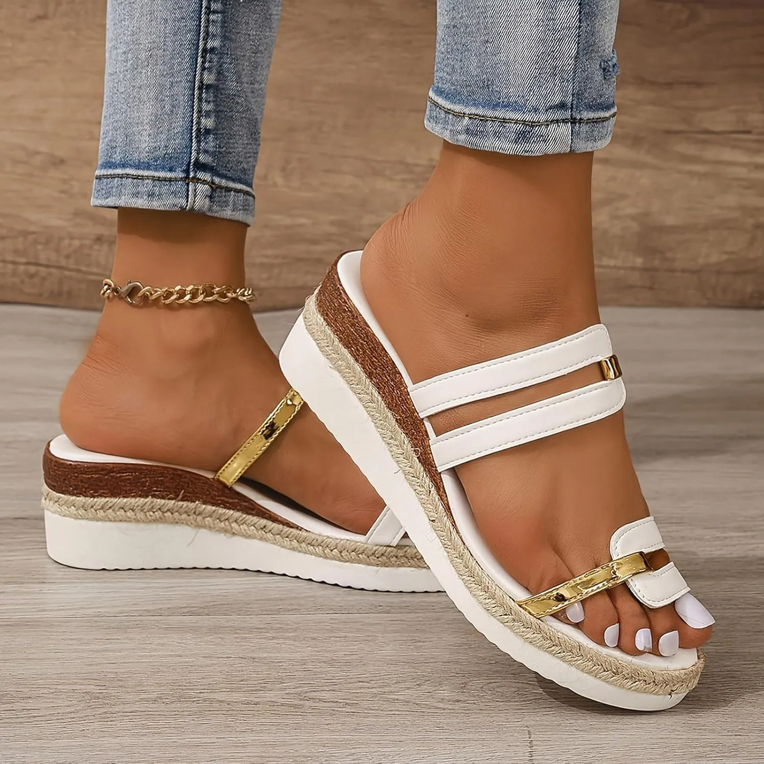 Women's Comfortable Sandals Comfort Lightweight Platform Slides Sandal Orthopedic Sandals with Arch Support