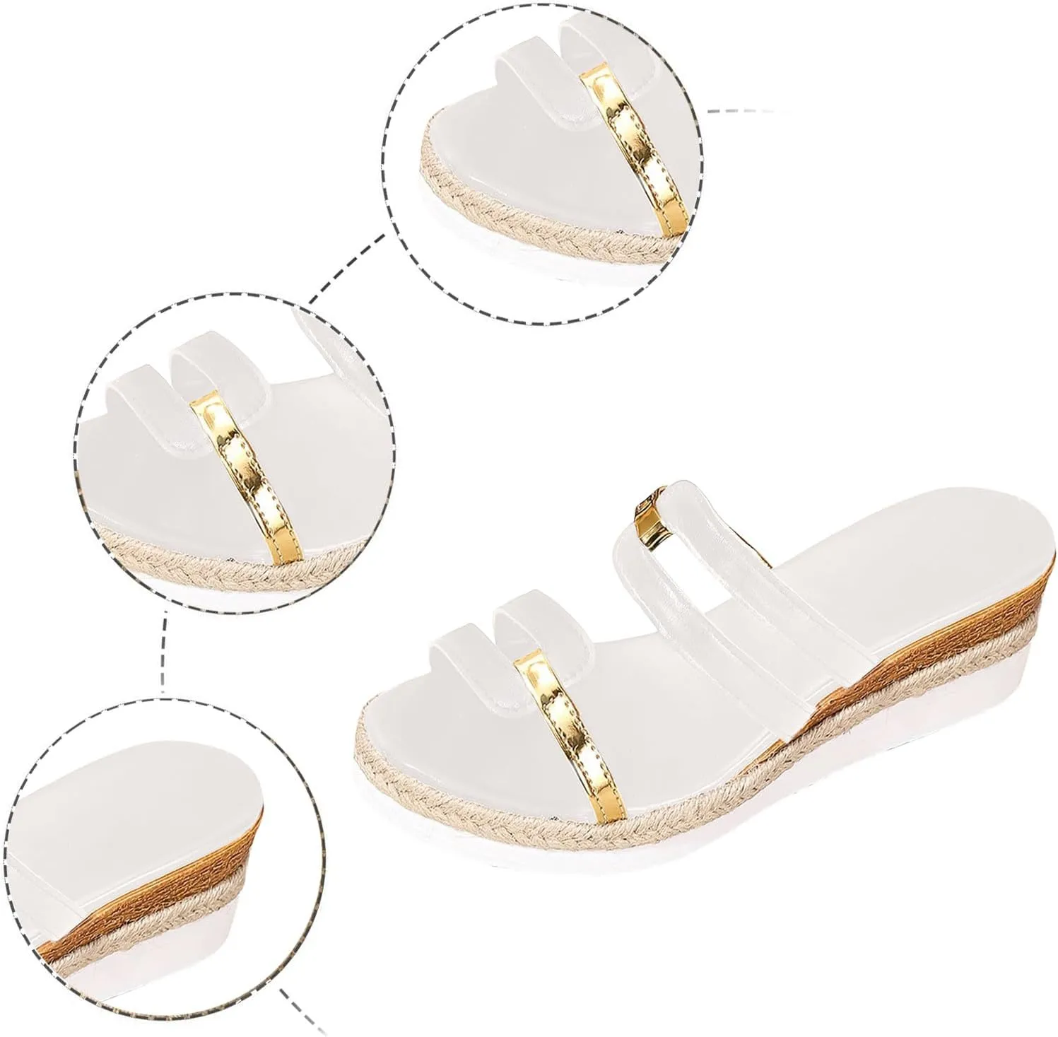 Women's Comfortable Sandals Comfort Lightweight Platform Slides Sandal Orthopedic Sandals with Arch Support